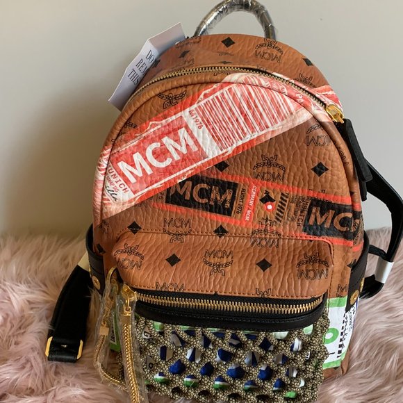 NWT! MCM STARK FLIGHT PRINT VISETOS BACKPACK W CERT OF AUTHENTICITY AND DUST BAG main image 13
